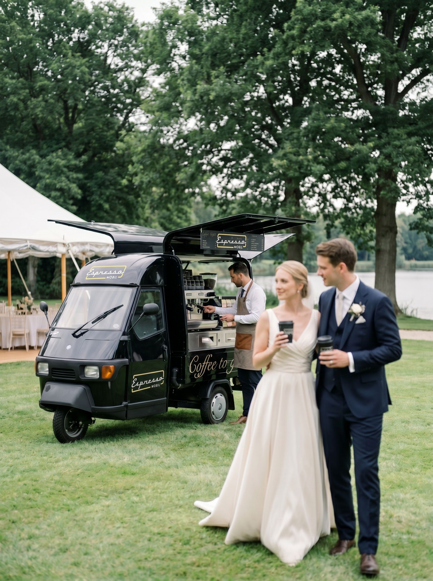 Premium Wedding-Setup mit Espressomobil — Privat am Wannsee